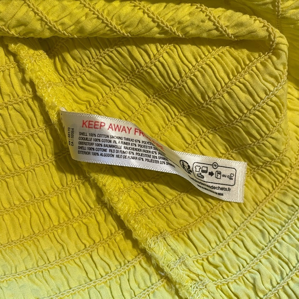 Free People | Lyla Smocked Open Back Strappy Mini Dress in Blazing Yellow | NWT - Picture 13 of 14